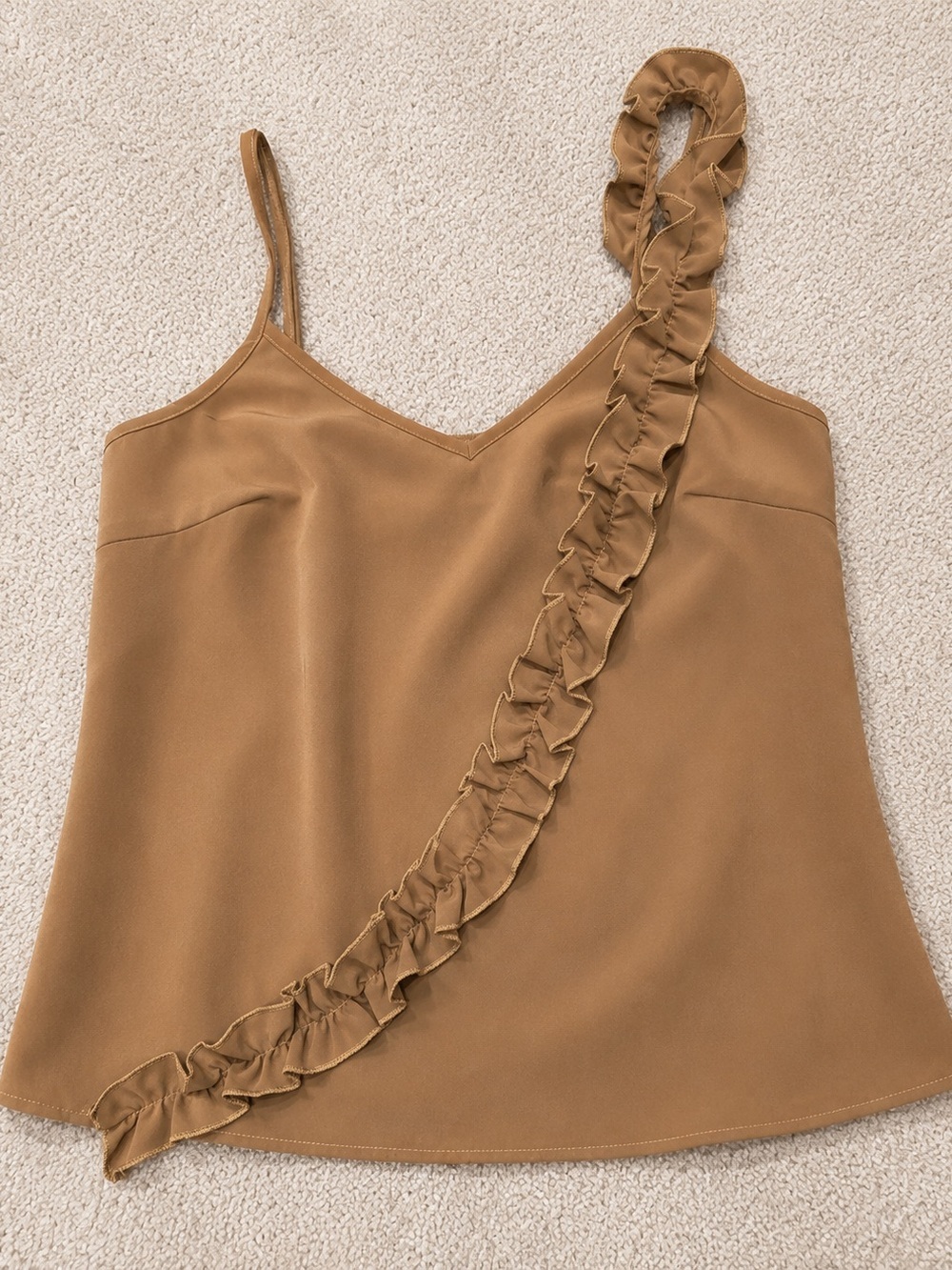 Women’s Ruffle-Trim Cami Tank Top - Camel
